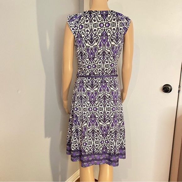 Purple Paisley Patterned Sleeveless Dress - Brand: George - Size S/P. - Picture 3 of 15